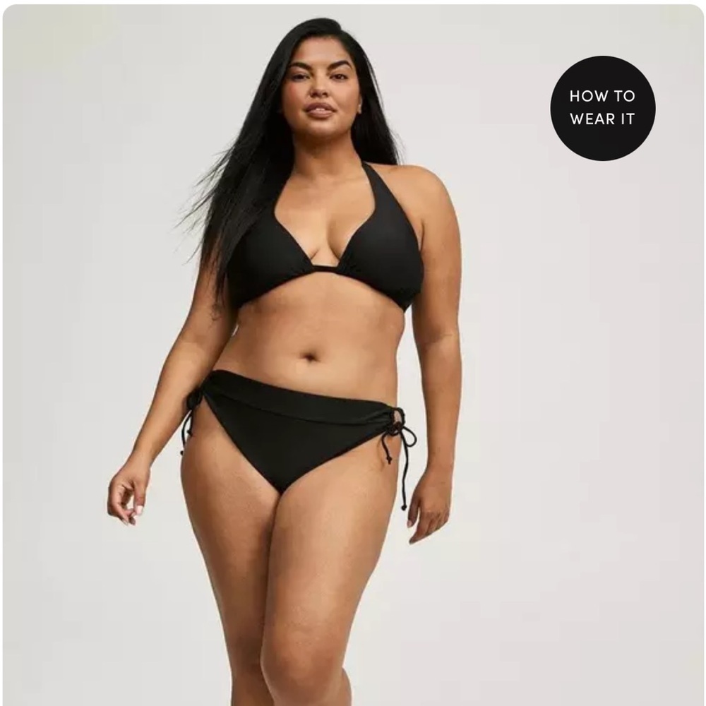 New! Set! Torrid sz 2 Wireless Halter Side Tie Super Cheeky Bathing Swim Suit 2X